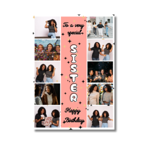 Coral Sparkle Sister Birthday Card