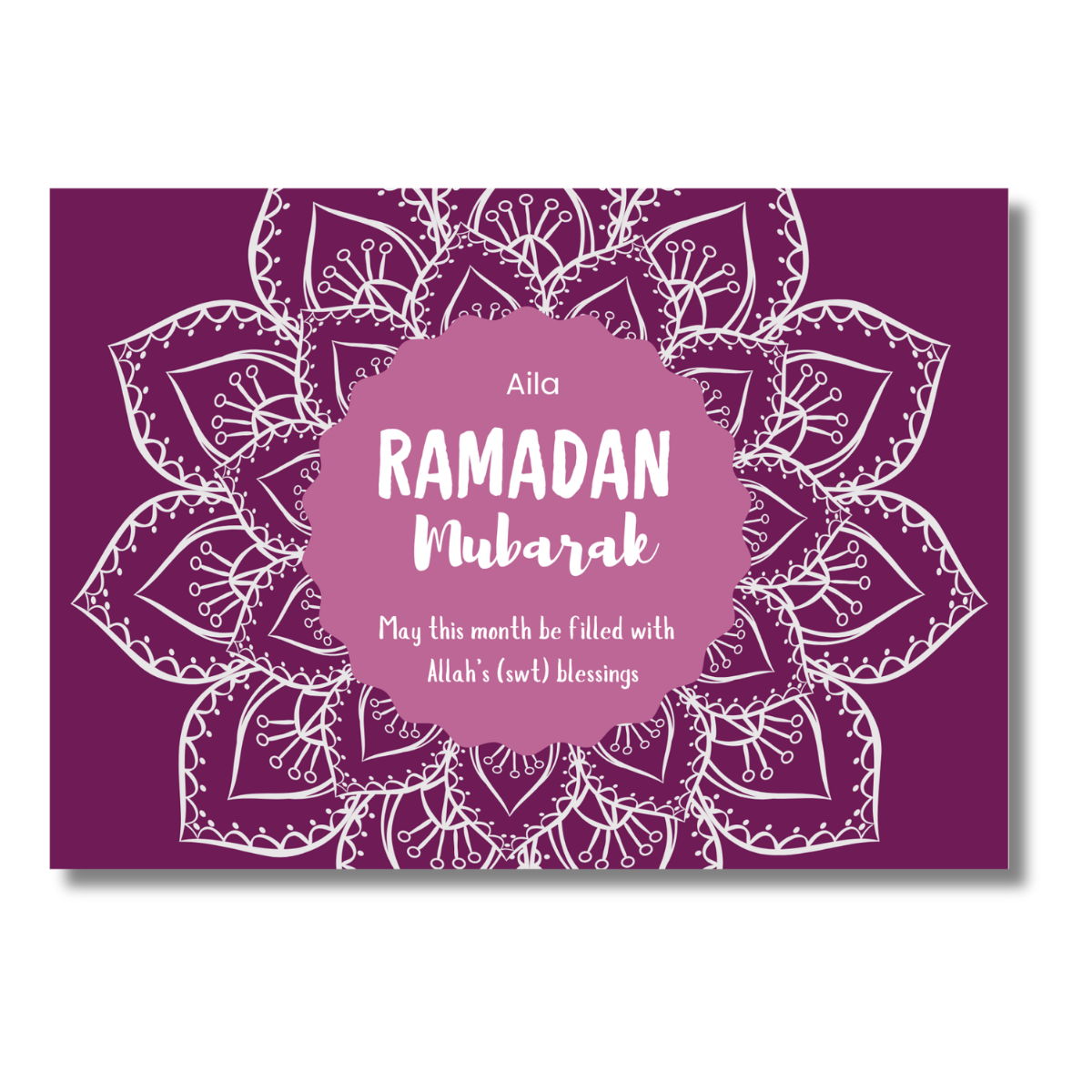 Salaam! Purple Light Mandala Ramadan Card