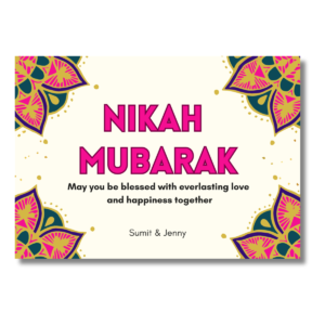 Colourful Mandala Nikah Mubarak Card