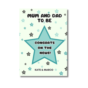 Mint Green Star Parents To Be Card