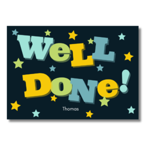 Dark Blue Star Well Done Card
