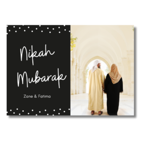 Black Dot Nikah Mubarak Card
