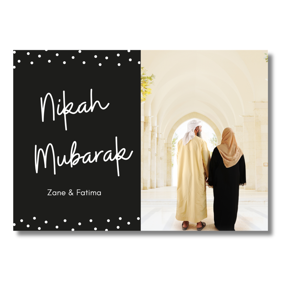 Black Dot Nikah Mubarak Card