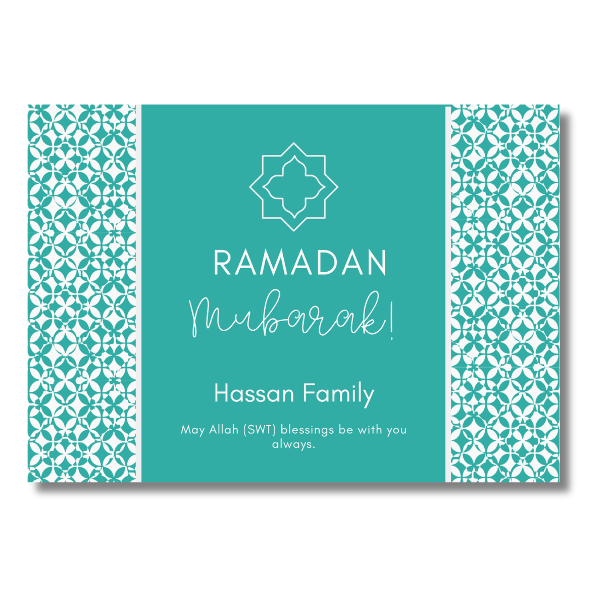 Salaam! Green Pattern Ramadan Card