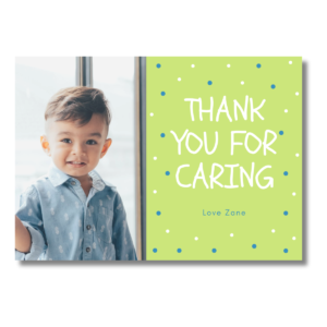 Green Dot Thank You For Caring Teacher Card