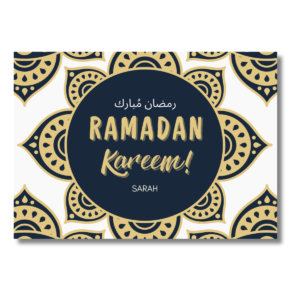 Salaam! White & Gold Mandala Pattern Ramadan Card