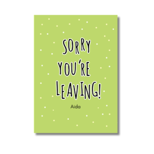 Green Yellow Dot Leaving Card