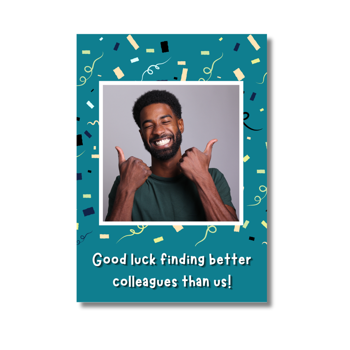 Teal Confetti Good Luck Card