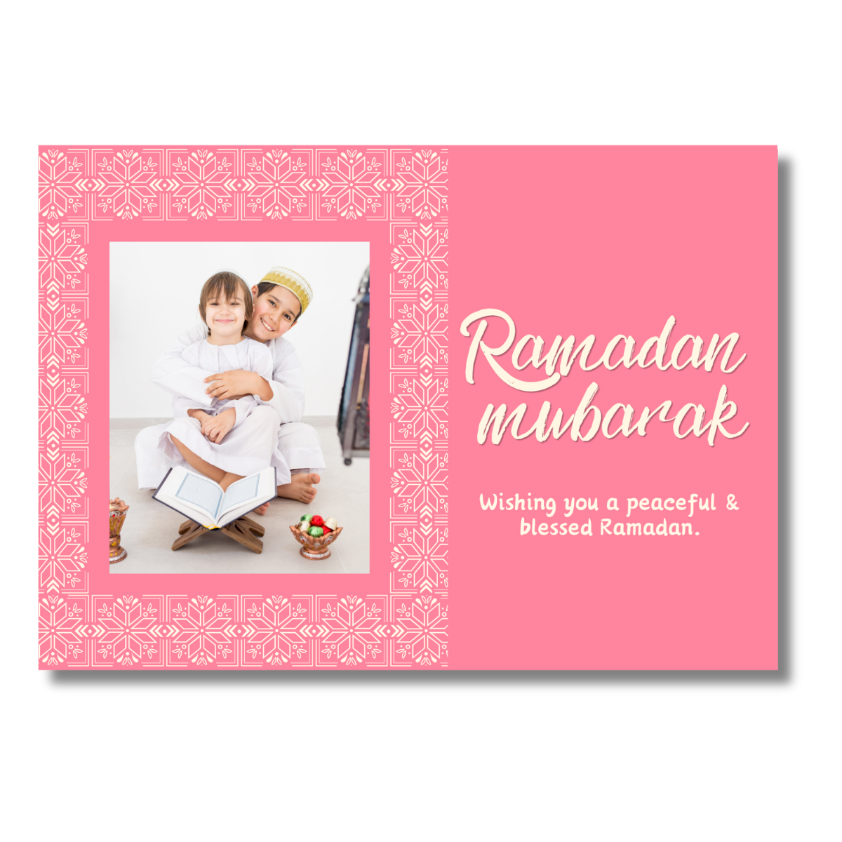 Salaam! Pink Peaceful & Blessed Ramadan Card