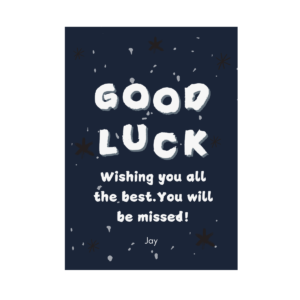 Dark Blue Good Luck Card