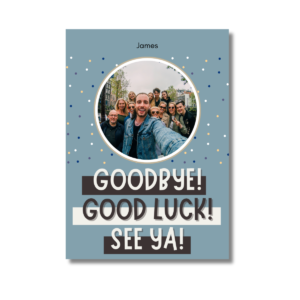 Blue Dots Goodbye Good Luck Card