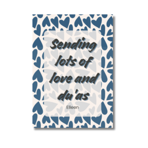 Salaam! Blue Heart Sending Love & Du'as Card