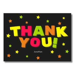 Black Bold Star Thank You Card
