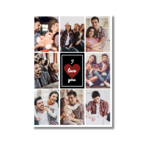 Black Heart Anniversary I Love You Collage Card