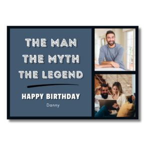 Dark Blue Man Myth Legend Birthday Card