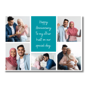 Teal Happy Anniversary To My Better Half Card