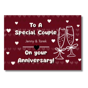 Red Heart Pattern Anniversary Card