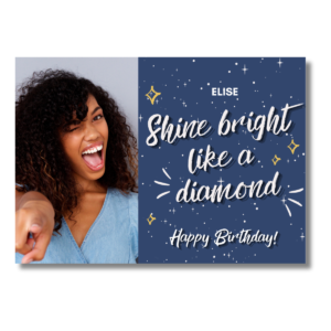 Blue Diamond Sparkle Birthday Card