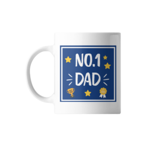 Blue Personalised No.1 Dad Trophy Mug