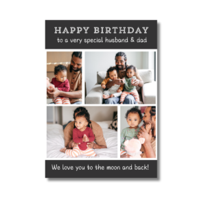 Black Birthday Husband & Dad Card