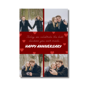 Red Hearts Best Decision Anniversary card