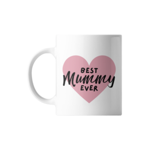 Pink Heart Personalised Best Mum Ever Mug