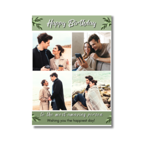 Green Foliage Happy Birthday Amazing Person Card