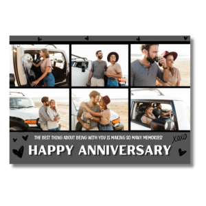 Grey Happy Anniversary & Memories Card