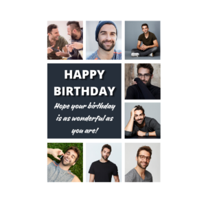 Black Photo Collage Birthday Card