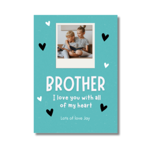 Aqua Blue Brother I Love You card